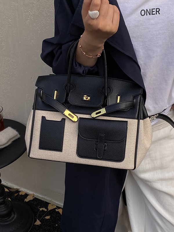 Bolso de mujer 2025 nuevo color transfronterizo de platino bolso de mano tote de gran capacidad de transporte universal mochila de hombro