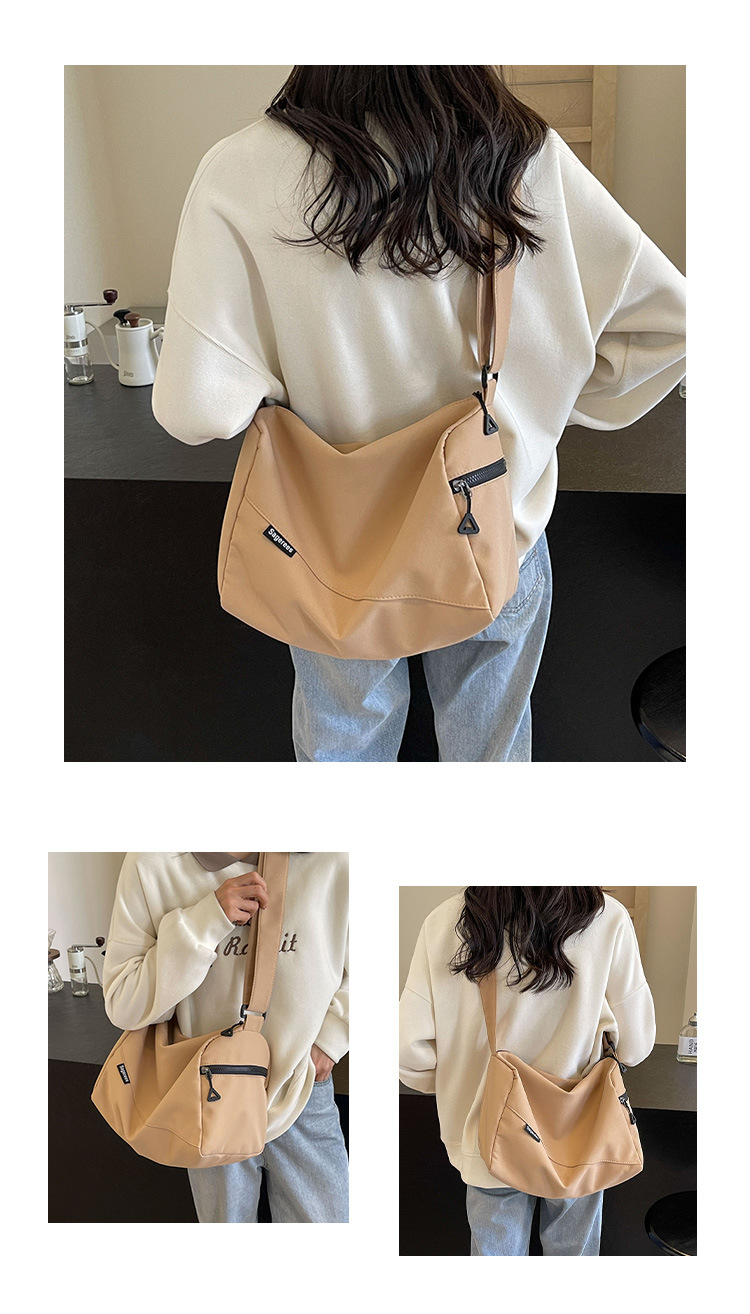 2025 summer new style simple and versatile university student solid color comfortable sports backpack shoulder bag men's lightweight crossbody bag women's