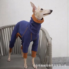 ペット用ベルベット暖かいハイネック四本足服、微弾性小型犬、グレイハウンド、ウィペット服、四本足暖かいベースレイヤー