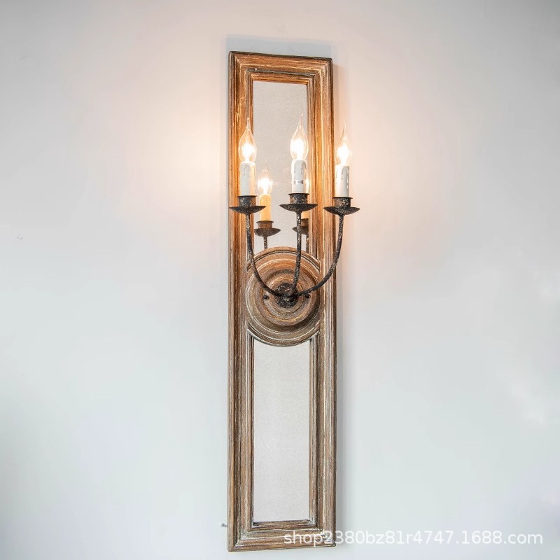 Country retro sconce from natural wood