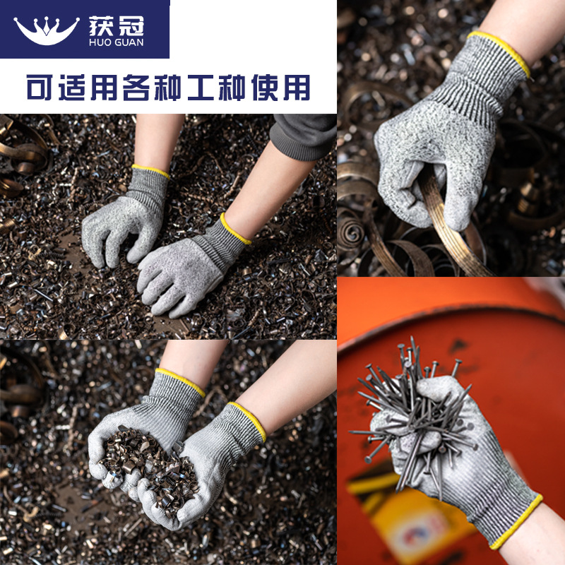 En stock guantes anti-corte de grado 5 protección laboral industrial engrosada resistente al desgaste anti-arañazos guantes anti-perforación HPPE image 5