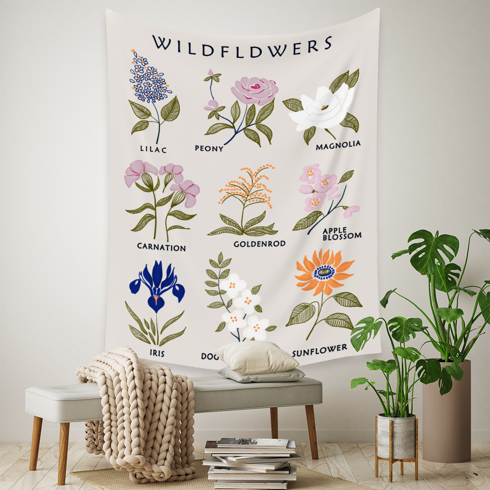 Bohemian Flower Printing Wall Decoration Cloth Tapestry Wholesale Nihaojewelry display picture 80