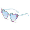 Genuine cute sunglasses heart-shaped, glasses heart shaped solar-powered handmade, European style, cat's eye