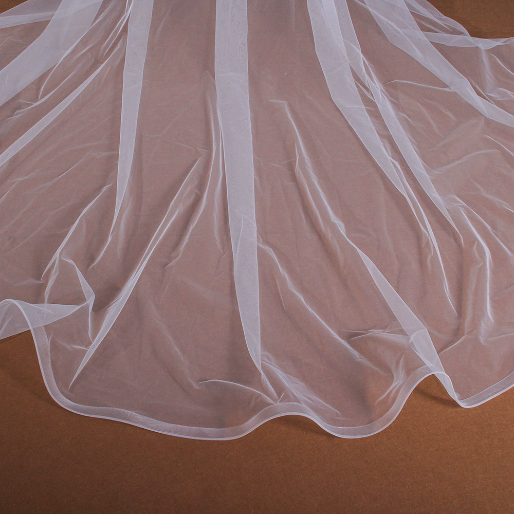 Elegant 3m Wedding Veil with Elastic Mesh - Simple Design, Perfect for Photography Props and Accessories