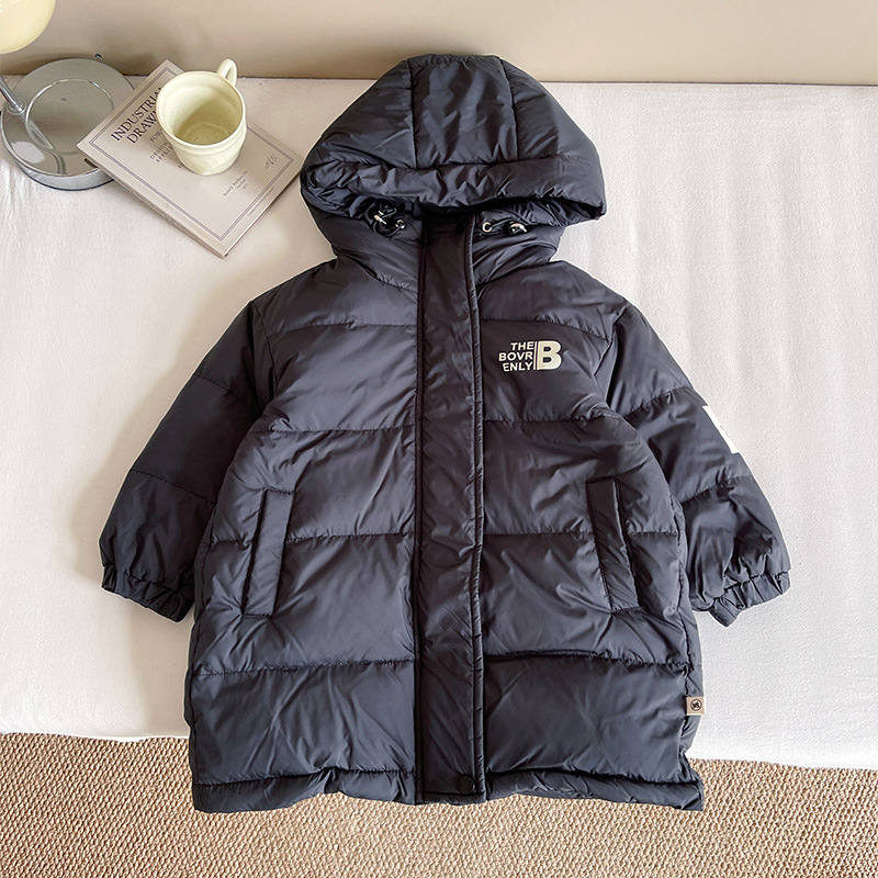 Wind Valley 2025 invierno nueva ropa infantil coreana tres capuzas largas chaquetas de plumón chaqueta caliente para niños