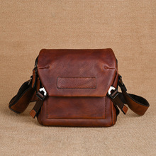 男士单肩包斜挎包邮差包大容量通勤包骑行包男包胸包头层牛皮复古