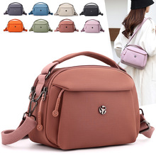 韩版时尚女士单肩包轻便迷你多层妈妈时尚百搭通勤便携纯色斜挎包