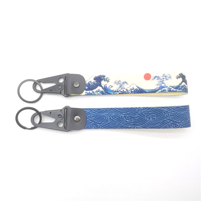 Guangzhou in stock Hokkaido Waves Japanese JDM Modified Culture Thermal Transfer Wrist Band Key Rope Keychain