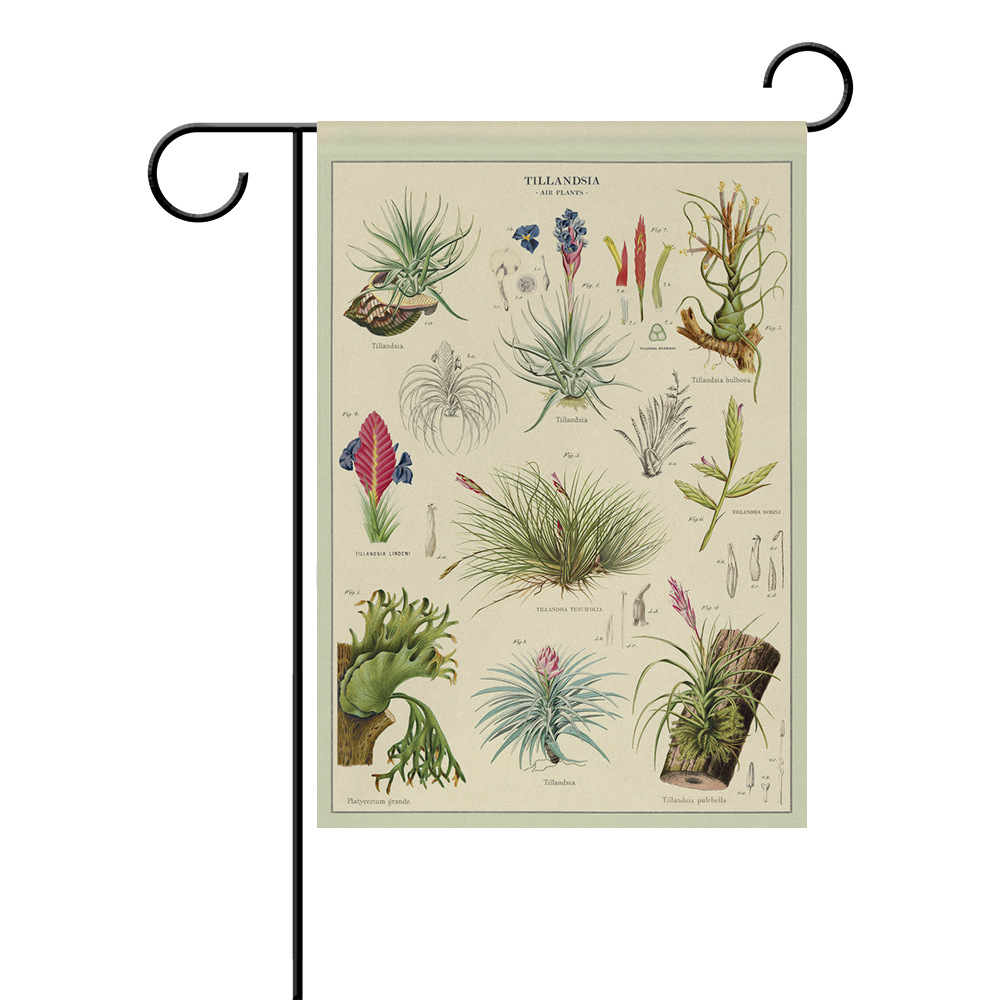 2021跨境新款定制热带植物水果南瓜双面棉麻户外庭院装饰花园旗