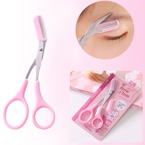 Wholesale small scissors with eyebrow comb, eyebrow trimming scissors, novice makeup scissors, eyebrow scissors, beauty scissors, eyebrow trimming scissors set