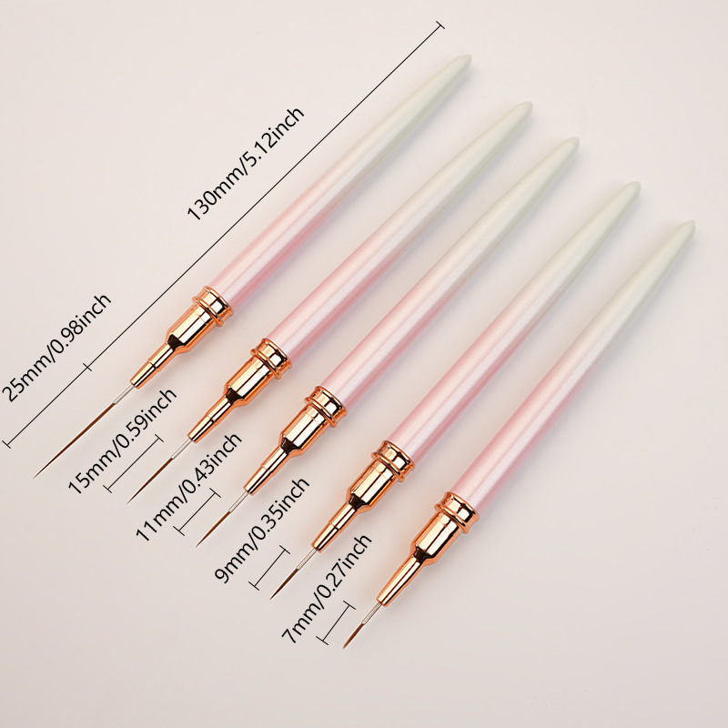 Aguja transfronteriza de uñas pencil color perla 5 conjuntos de estilo japonés de uñas gancho pencil herramientas de uñas