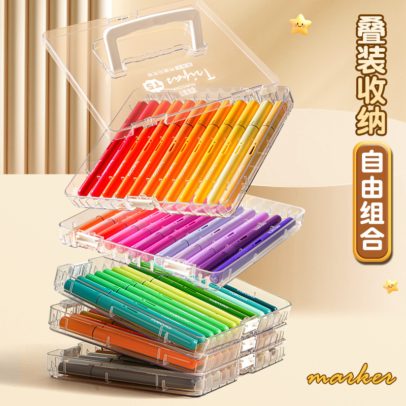真彩软头直液式丙烯马克笔不透纸可叠色可水洗彩笔儿童丙烯马克笔|undefined
