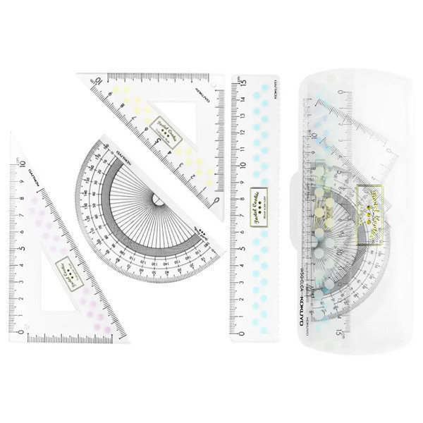 Juego de reglas KOKUYO de Japón, juego de examen, regla, dibujo geométrico específico para estudiantes, tabla de medición de pintura sub