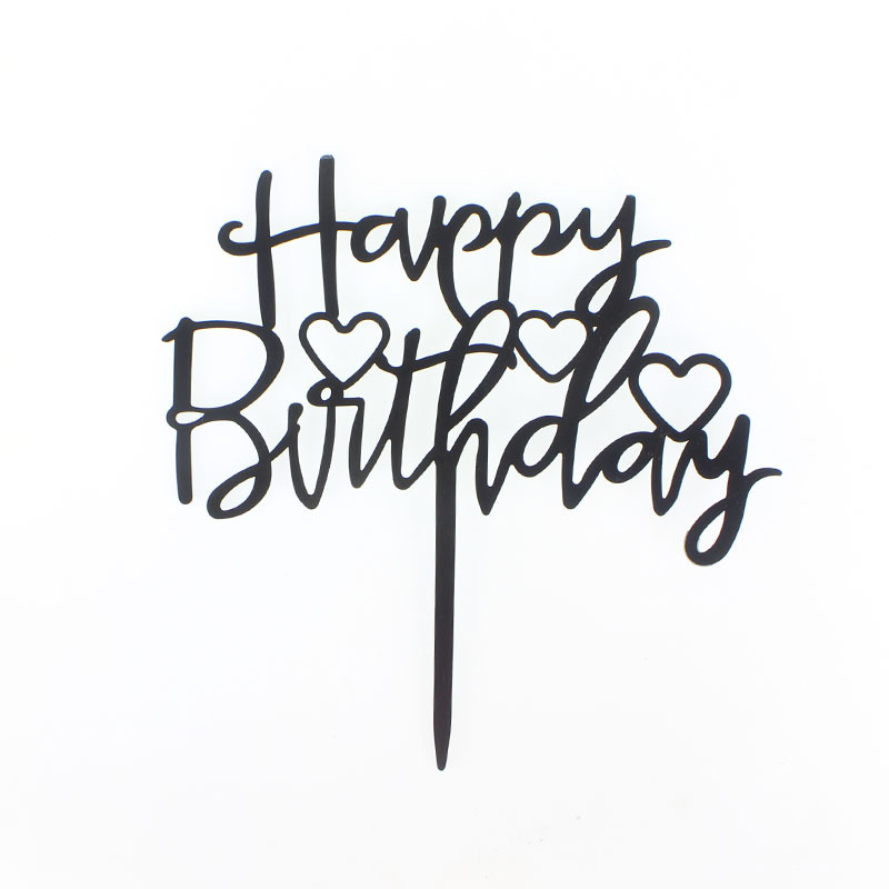 Decoración de pastel imitación Tarjeta de acrílico inserción vestido de cumpleaños plug-in para hornear Festival postre Mesa bandera inserción fábrica ventas directas