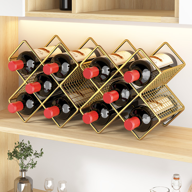 Red Wine Rack Household Ornaments Light Luxury Wine Storage Rack Tilted Display Rack Wine Cabinet Storage Rack
