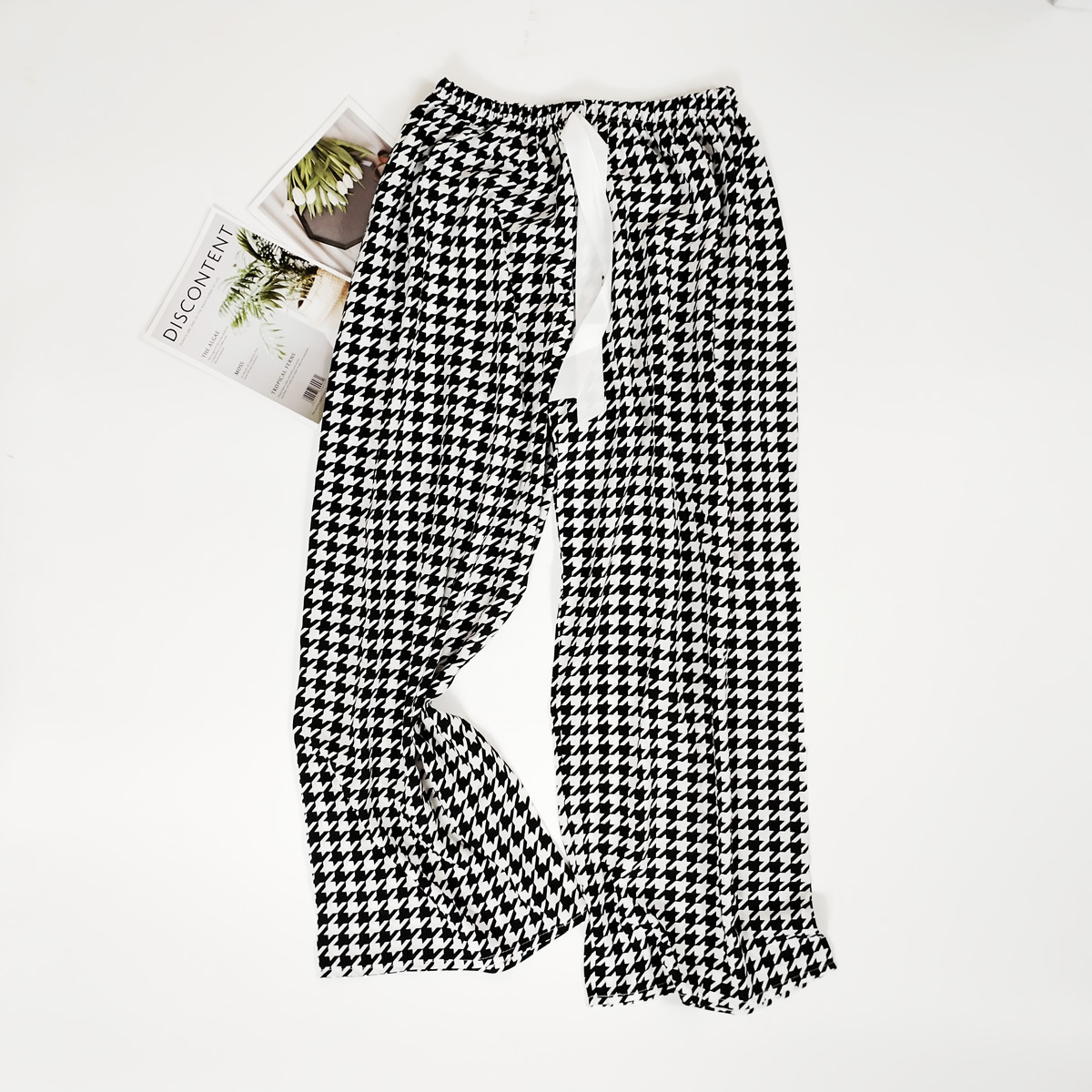 Pantalones de pijama de verano Source 45 de algodón y seda, pantalones anchos de nueve puntos para mujer, finos, talla grande, pantalones holgados para aire acondicionado, pantalones de playa