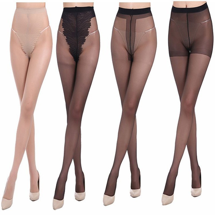Silk stockings pantyhose ultra-thin plus-profile core-spun silk pantyhose butterfly T-profile anti-snag silk ladies base socks pantyhose