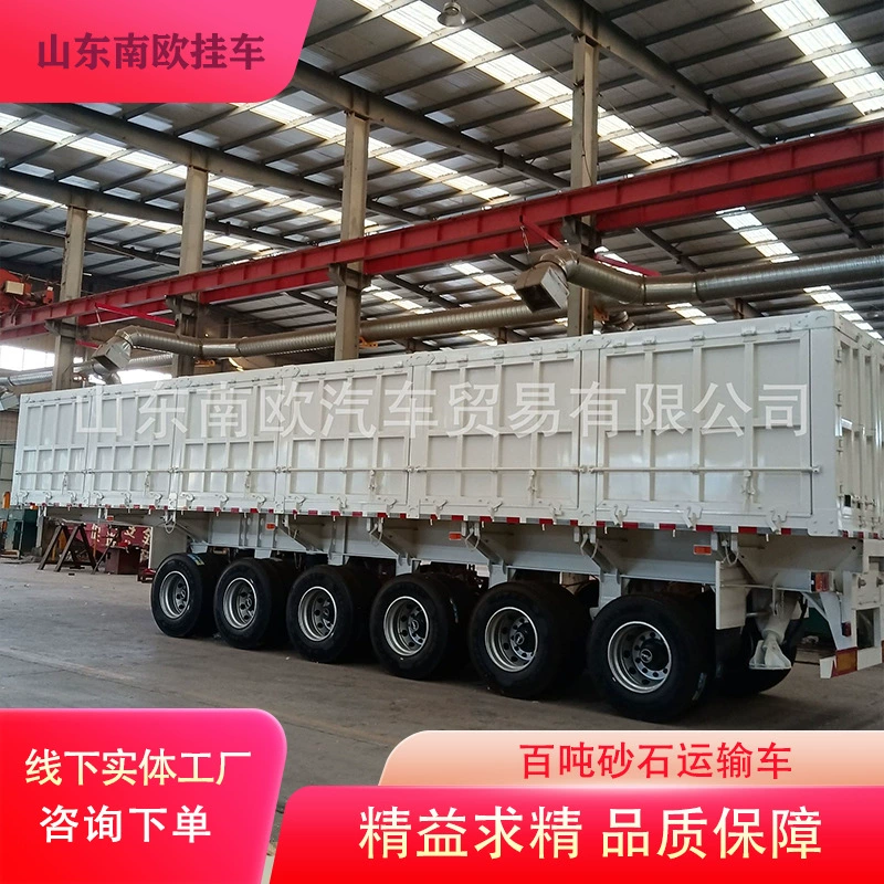 Прямые продажи с завода и экспорт 6-осных самосвальных полуприцепов-фургонов для перевозки песка и щебня.
