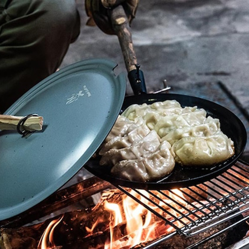 正規認定日本製 BushCraft ポータブル キャンプ ハンドルレス キャンプ フライパン アノード窒化鉄 3kg 耐荷重|undefined