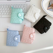 ins风韩版发泡简约零钱包少女糖果色卡包学生书包挂件按扣小钱包