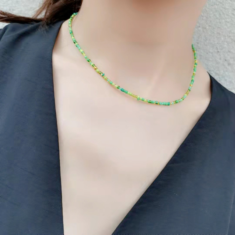 Mixed materials, Seed Bead Material Fashion Ethnic Style Geometric Colorful Ethnic Mixed Materials Seed Bead Beaded Necklaces Wholesale