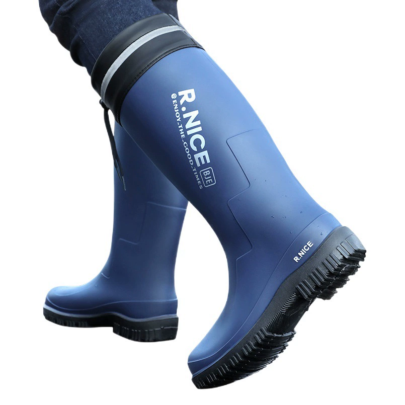 Непромокаемые бахилы, Мужская Высокая резиновая обувь, непромокаемая обувь в дождливый день, Нескользящие износостойкие американские резиновые сапоги, обувь для ног, женская обувь