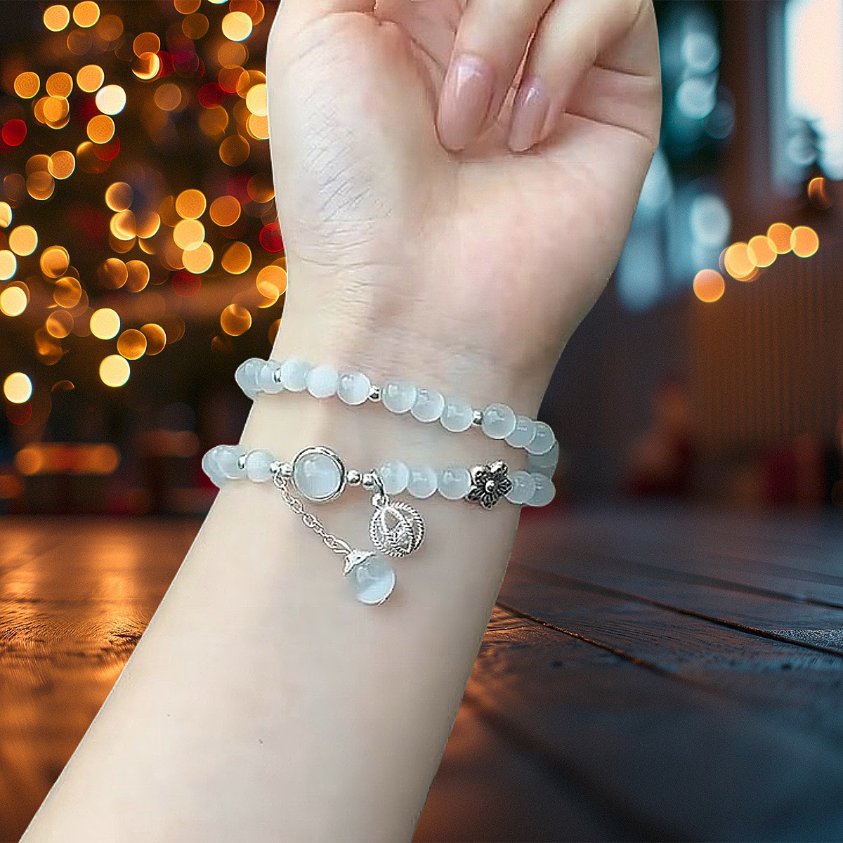 Nouveau Bracelet en pierre œil de chat, Bracelet du même Style pour Temple féminin, cadeau de Collection de bracelets de Style chinois populaire_voghion.com