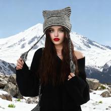 秋冬帽子女款高级感保暖针织帽毛线帽套头帽冬季骑行保暖护耳雷锋