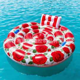 环保PVC加厚充气水上乐园浮床躺椅浮排户外日光浴泳池充气浮排