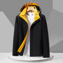 户外新款冲锋衣男女同款休闲脱帽夹克男潮百搭外套男士夹克工装服