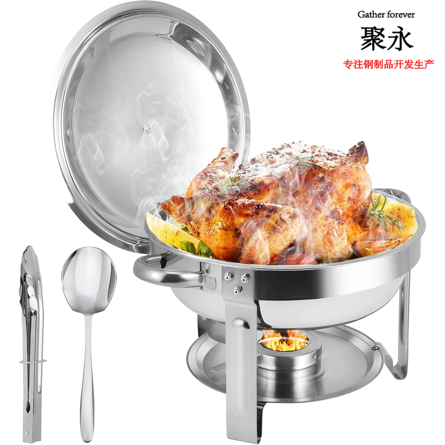 Cross-Border Hot-Selling Thickened Stainless Steel Buffet Stove, Detachable Alcohol Stove, Hotel Breakfast Heater