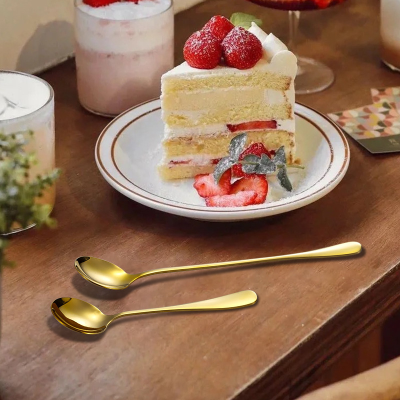 1010 cuchara de acero inoxidable comer cuchara para niños cuchara de cocina cuchara de hielo cuchara redonda cuchara puntiaguda 6 piezas traje