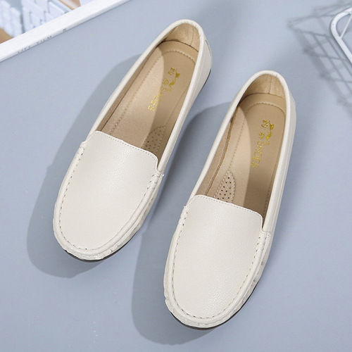 Nurse Shoes Women's 2024 Spring New Slip-on Lazy Flat Shoes Korean Style Mom Shoes Soft Sole Maternity Shoes