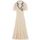 Amazon Foreign Trade New Color Embroidered Short-sleeved Skirt Women's PoIo Collar Slimming Temperament Knitted dress