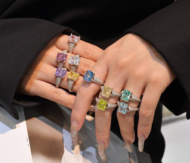 Fashion Geometric Sterling Silver Plating Zircon Rings 1 Piece