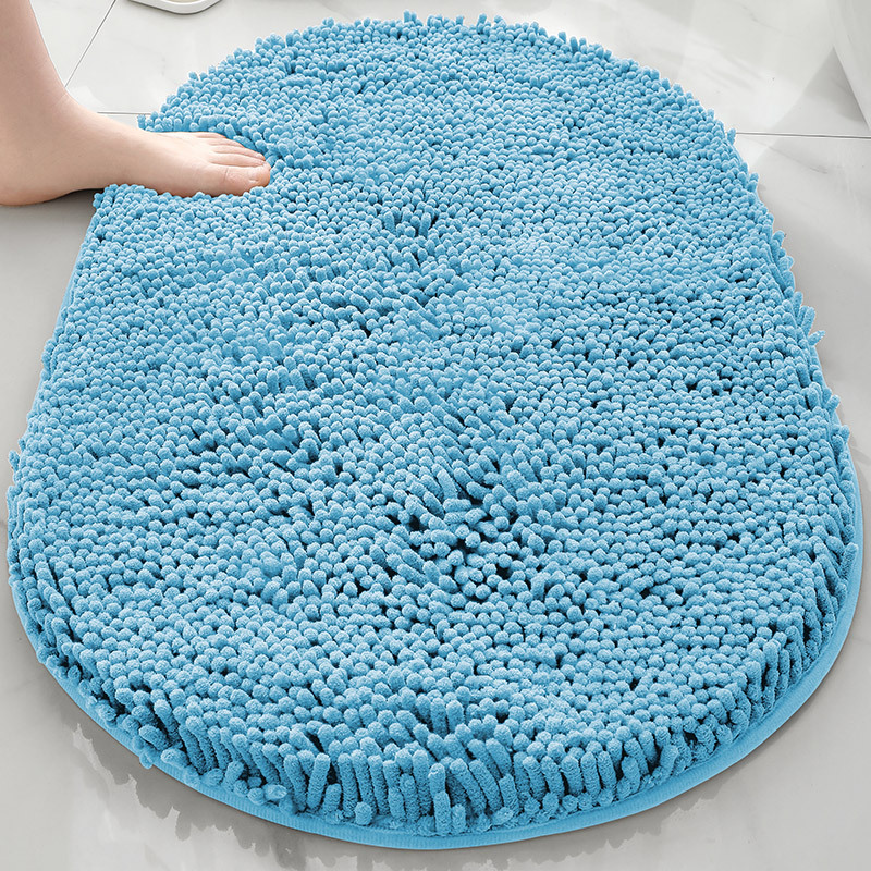 Alfombra absorbente de baño de chenilla ovalada Alfombra de pie de puerta de baño Alfombra antideslizante de entrada de baño Alfombra de dormitorio