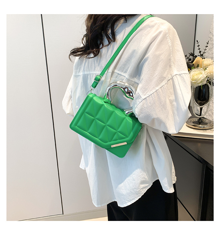 Taschen Mode Vielseitig High-End Handheld Kleines Quadrat für Frauen 2024 Sommerausgabe Casual Diamond Grid Einzelne Schulter_voghion.com