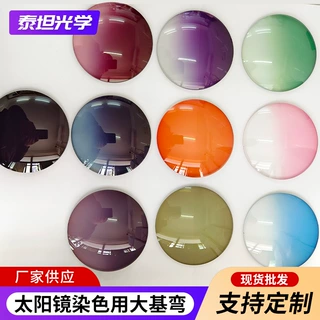 车房定制染色太阳镜片防紫外线近视开车墨镜片非球面偏光炫彩镜片