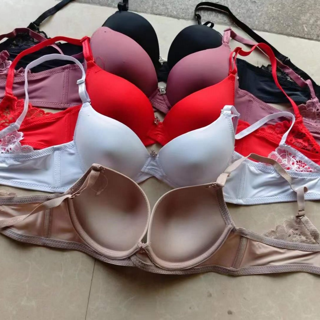 Sujetador de tres pechos con anillo de acero algodón empuja hacia arriba el sujetador de ropa interior exterior transfronterizo