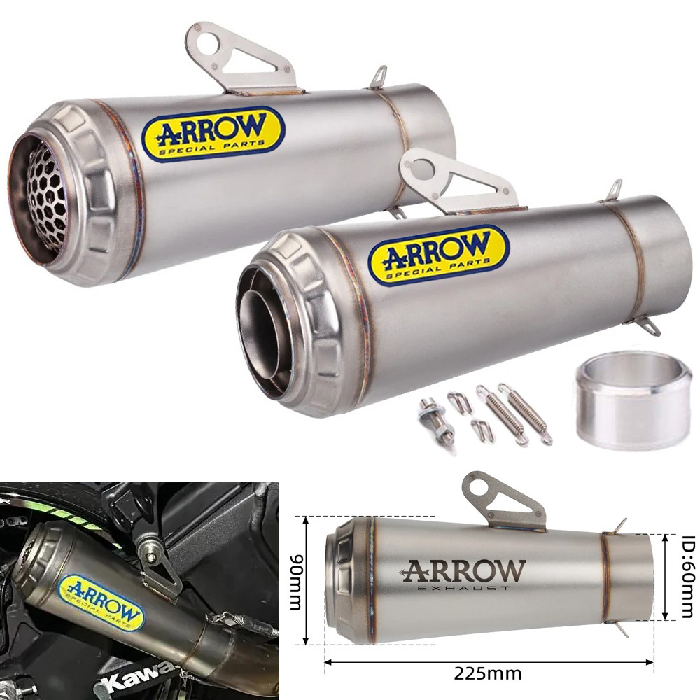 Motorcycle modified Wrigley exhaust pipe tail section stainless steel exhaust throat Z650/MT07/R3/R6/BJ300