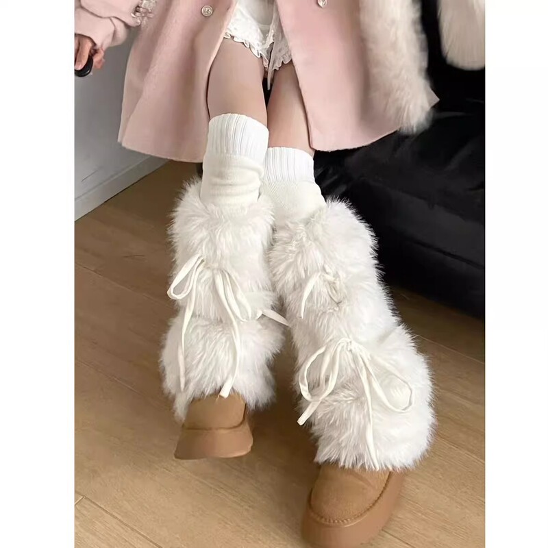 Super Thick Plush Leg Warmers for Women, Autumn and Winter Warm Flared Socks, Slimming Effect, Y2K Subculture, Millennial Hot Girl Fur Leg Warmers Super Thick Plush Leg Warmers for Women, Autumn and Winter Warm Flared Socks, Slimming Effect, Y2K Subculture, Millennial Hot Girl Fur Leg Warmers