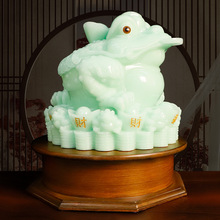 厂家批发树脂蓝冰玉八方来财招财金蟾摆件招财店铺公司开业礼品