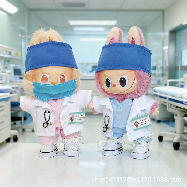 17cm Labubu doctor labubu medical surgery toys doll clothes baby…