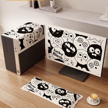 台式电脑防尘罩盖布三件套新款主机箱显示器屏幕机械键盘保护套布