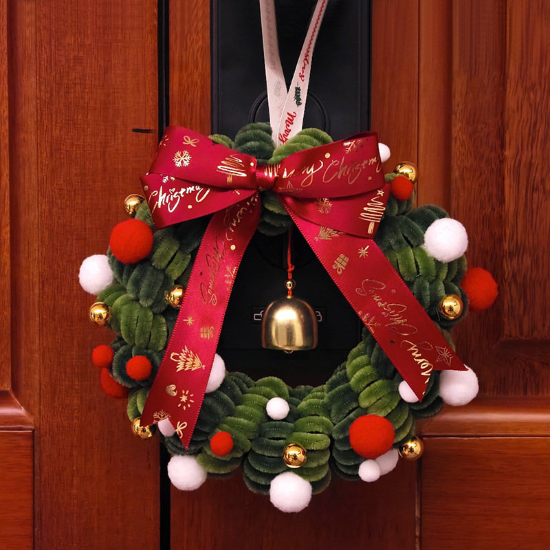 Christmas Wreath, Bell, Car Hanging Decoration, Door Hanging Decoration, Twisty Stick DIY Handmade Decorations, Atmosphere Hanging Ornaments, Valentine's Day Gift