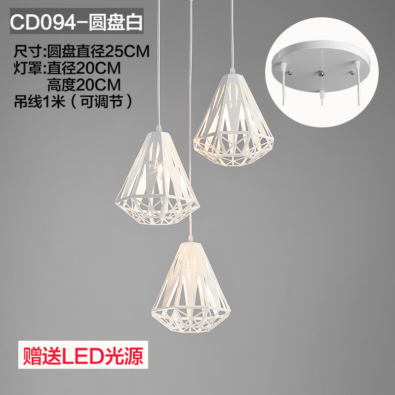 Araña de comedor, barra de bar simple moderna de tres cabezas, mesa de comedor creativa, dormitorio, personalidad, sala de estar, comedor, iluminación nórdica atmosférica