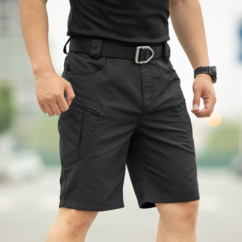 Tácticas transfronterizas Pantalones cortos de camuflaje al aire libre X5 para hombres Pantalones casuales de varios bolsillos Monos sueltos de cinco puntos resistentes al desgaste