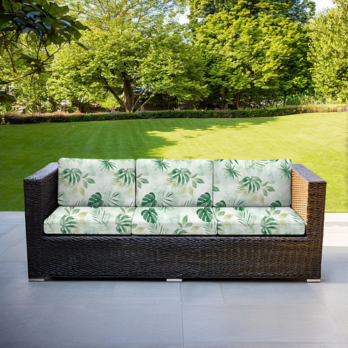 Cross-border set new outdoor printed sofa cushion cover elastic single sanding milk silk outdoor single sofa cover