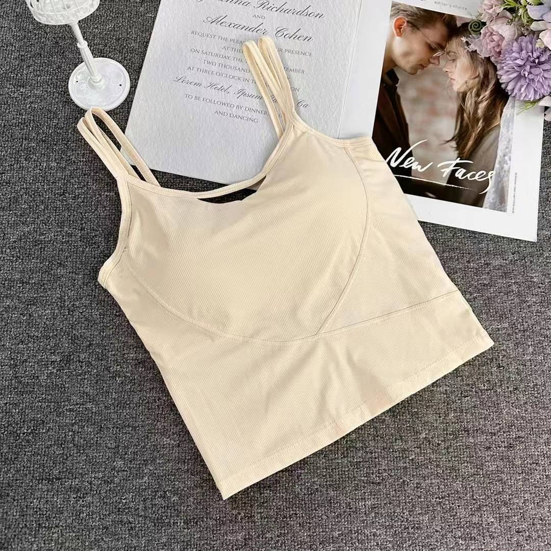 Nuevo algodón largo de alta calidad chaleco de mujer sin anillo de acero bra de yoga ropa interior deportiva mujer al por mayor