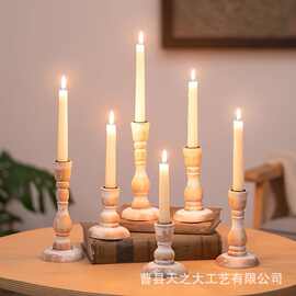 跨境木质蜡烛台浪漫烛光晚餐装饰法式蜡烛台罗马柱烛台香薰蜡烛架